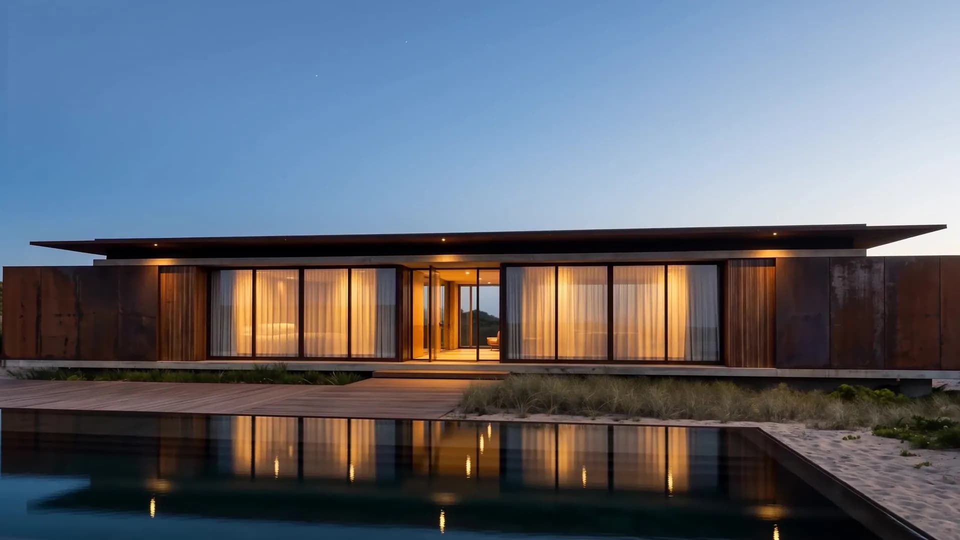 Casa frente al mar de día, imagen de referencia
